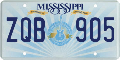 MS license plate ZQB905