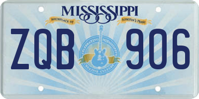 MS license plate ZQB906