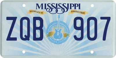 MS license plate ZQB907