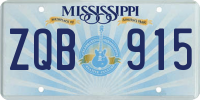 MS license plate ZQB915