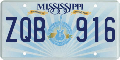 MS license plate ZQB916