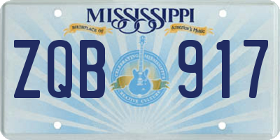 MS license plate ZQB917