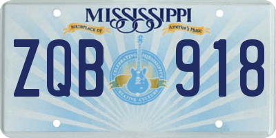 MS license plate ZQB918