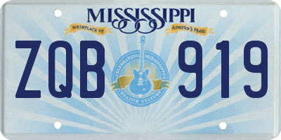 MS license plate ZQB919