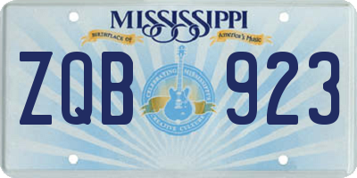 MS license plate ZQB923