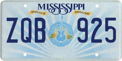 MS license plate ZQB925