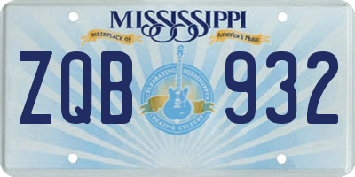 MS license plate ZQB932