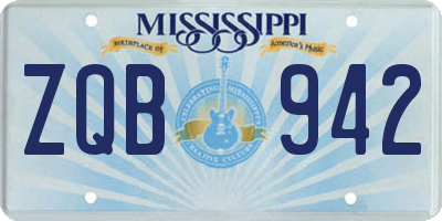 MS license plate ZQB942