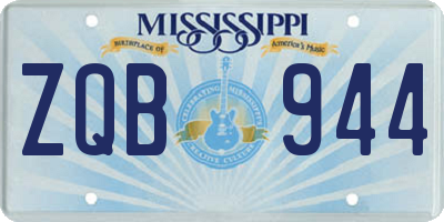 MS license plate ZQB944