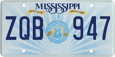 MS license plate ZQB947