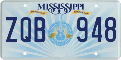 MS license plate ZQB948
