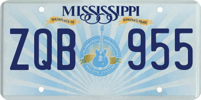 MS license plate ZQB955