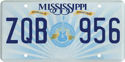 MS license plate ZQB956