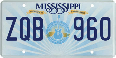 MS license plate ZQB960
