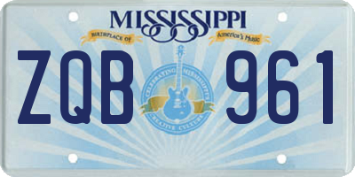 MS license plate ZQB961