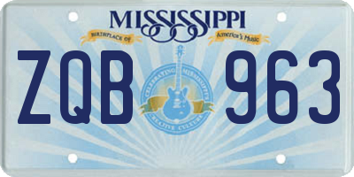 MS license plate ZQB963