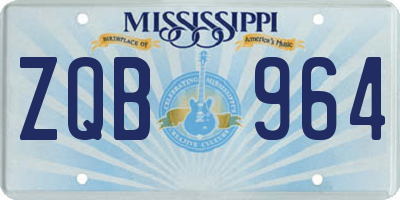 MS license plate ZQB964