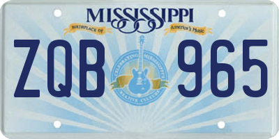 MS license plate ZQB965