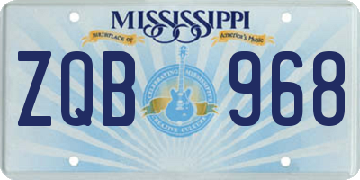 MS license plate ZQB968