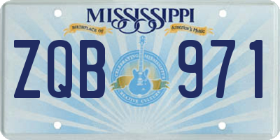 MS license plate ZQB971