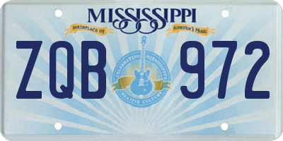 MS license plate ZQB972