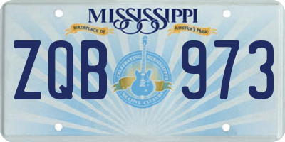 MS license plate ZQB973