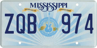 MS license plate ZQB974