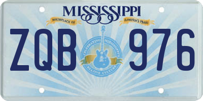 MS license plate ZQB976