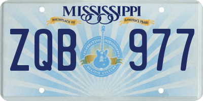 MS license plate ZQB977