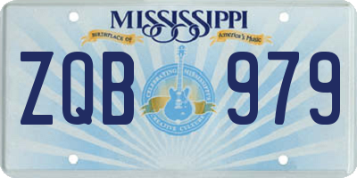 MS license plate ZQB979