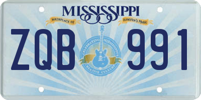 MS license plate ZQB991