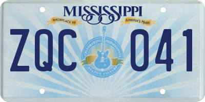 MS license plate ZQC041