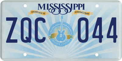 MS license plate ZQC044
