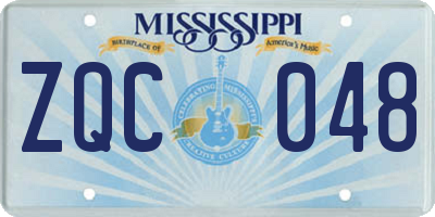 MS license plate ZQC048