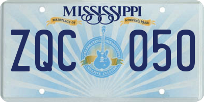 MS license plate ZQC050