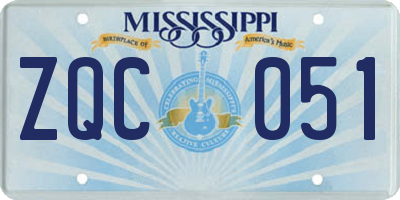 MS license plate ZQC051