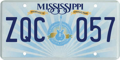 MS license plate ZQC057