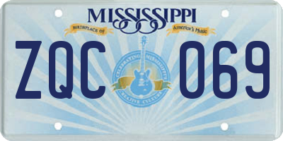 MS license plate ZQC069