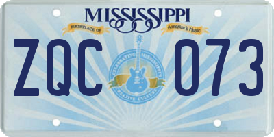 MS license plate ZQC073