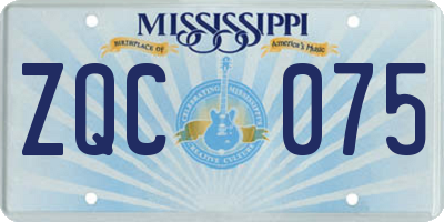 MS license plate ZQC075