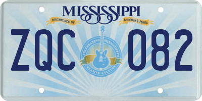 MS license plate ZQC082