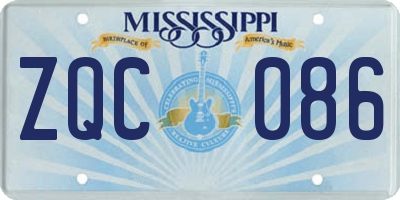 MS license plate ZQC086