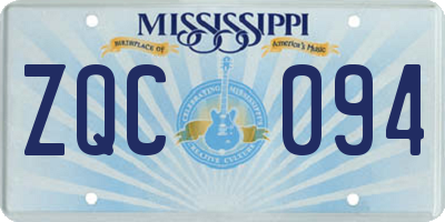 MS license plate ZQC094