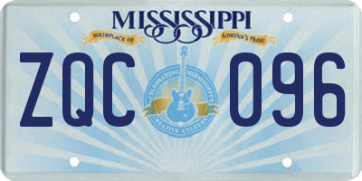 MS license plate ZQC096
