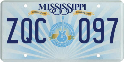 MS license plate ZQC097