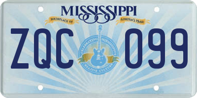 MS license plate ZQC099