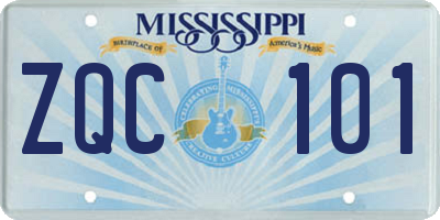 MS license plate ZQC101