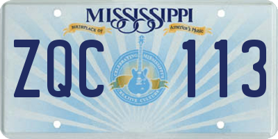 MS license plate ZQC113