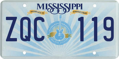 MS license plate ZQC119