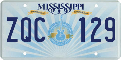 MS license plate ZQC129